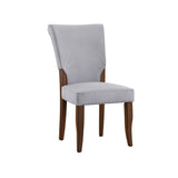 Homelegance By Top-Line Destan Velvet Upholstered Dining Chairs (Set of 2) Grey Rubberwood