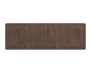 Sunpan Elon Bench - Minimalist Leather Design with Matte Black Base, Handcrafted Elegance for Any Space Vintage Cognac Leather