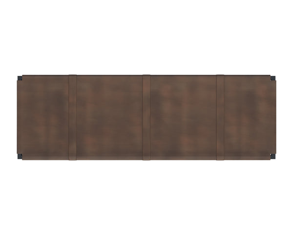 Sunpan Elon Bench - Minimalist Leather Design with Matte Black Base, Handcrafted Elegance for Any Space Vintage Cognac Leather