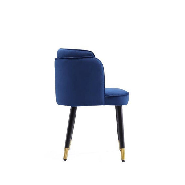 English Elm Zephyr Velvet Dining Chair with Solid Wood Frame, Gold-Tip Splayed Legs and Tulip Stitching Blue B365P397767