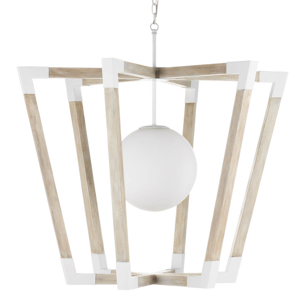 Bastian Sandstone Globe Pendant Light - Modern Arts & Crafts Design with Wrought Iron Accents
