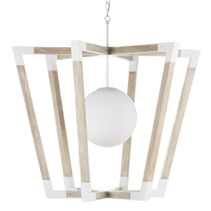 Bastian Sandstone Globe Pendant Light - Modern Arts & Crafts Design with Wrought Iron Accents