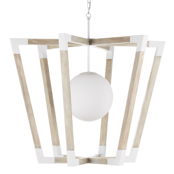Bastian Sandstone Globe Pendant Light - Modern Arts & Crafts Design with Wrought Iron Accents