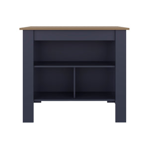 English Elm Cala Kitchen Island with Four Open Shelves Airy Leg Base Meal Prep Organizer B070P391785
