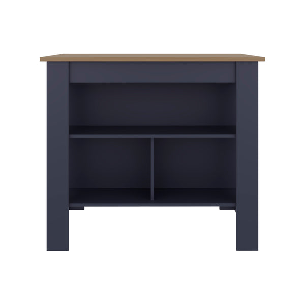 English Elm Cala Kitchen Island with Four Open Shelves Airy Leg Base Meal Prep Organizer B070P391785