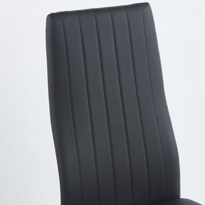 English Elm Chair Chair Set Of 4 - Elegant Black Seat With Golden Legs | Modern Comfort For Dining & Gatherings W234P302683