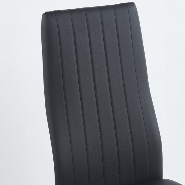 English Elm Chair Chair Set Of 4 - Elegant Black Seat With Golden Legs | Modern Comfort For Dining & Gatherings W234P302683