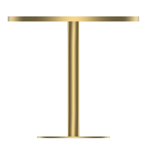 English Elm Round Tulip Bistro Table Faux Marble Top Gold Pedestal Base for Small Dining Spaces W3316P421498