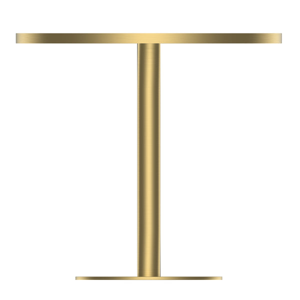 English Elm Round Tulip Bistro Table Faux Marble Top Gold Pedestal Base for Small Dining Spaces W3316P421498