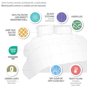 JLA Home Madison Park - Overfilled Plush Down Alternative Comforter — Overfilled Lofty Hypoallergenic Cloud-Like Warmth, OEKO-TEX Certified MP10-8299