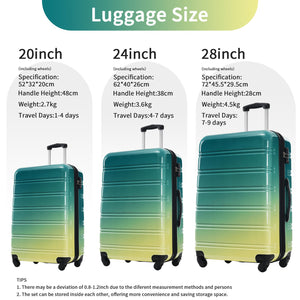 English Elm Hardshell Polycarbonate 3 Piece Spinner Luggage Set with Tsa Lock Expandable Travel N732P184448R