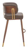 Brew Barstool - Set of 2 Brown & Walnut 110327 Zuo Modern