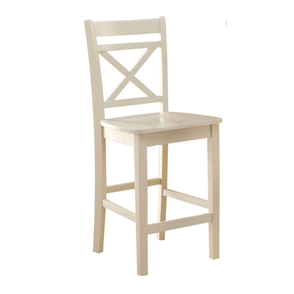 English Elm Cream Cross Back Counter Height Chairs Set of 2 — Elegant Cream Finish, Tapered Legs & Footrest Comfort B062P189109