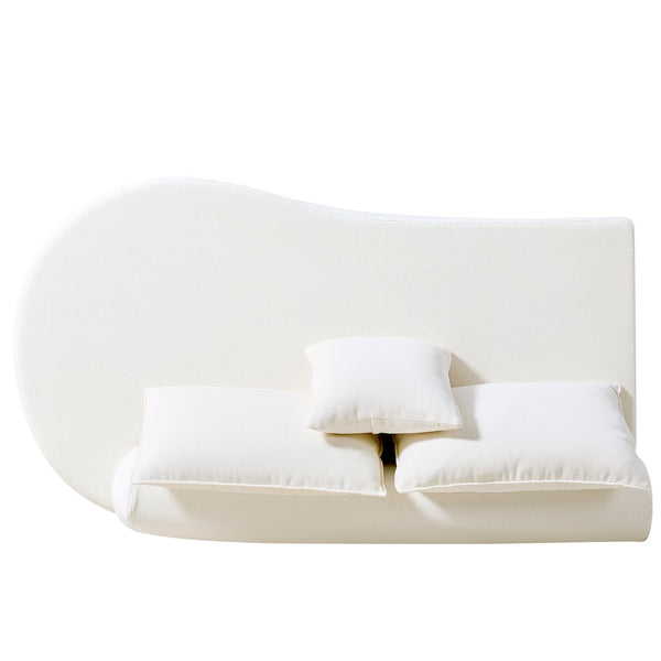 English Elm 138.6" Curved Modular Sectional Sofa Low Profile High Density Foam Living Room Lounge White N767P366006W
