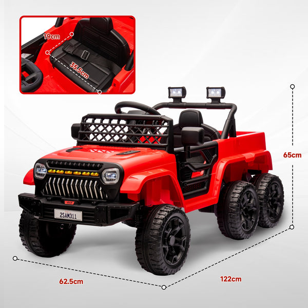 English Elm Qaba 12v Four Motor Kids Electric Ride on Truck with Trailer and Parent Remote Red W2225P249884