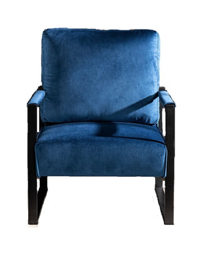 English Elm Classic Mid Century Modern Accent Chair – Plush Velvet Upholstered Armchair In Blue For Any Space B2735P256736
