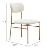 Sydhavnen Dining Chair Cream & Gold 110276 Zuo Modern