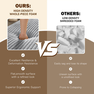 English Elm Modern Full Size Folding Sofa Bed with Plush Corduroy, 2 Pillows, 15" Foam Mattress, No Assembly Required LIGHT GREY W1885P347082