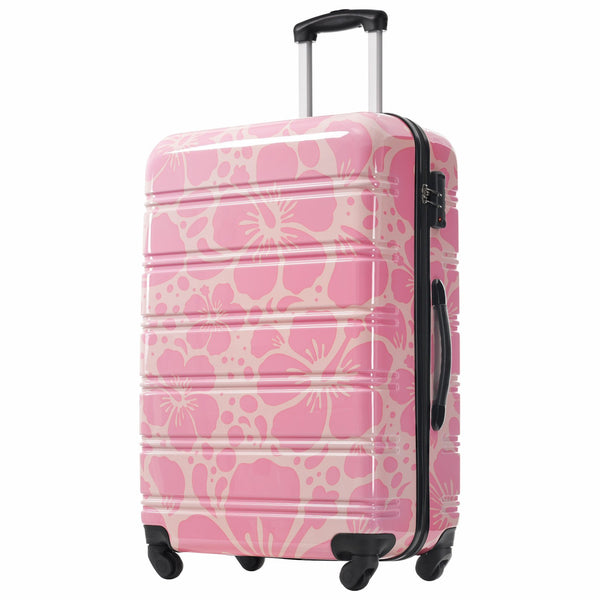English Elm Hardshell Polycarbonate Luggage Set Three Piece Tsa Lock Spinner Travel Suitcases Pink N732P306618U