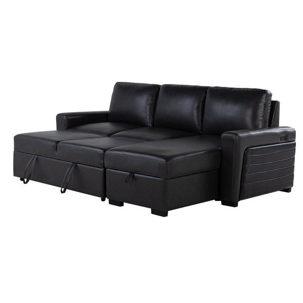 English Elm Montero Sleeper Sectional with Storage Chaise Drop Down Table and Usb Ports B201S00463
