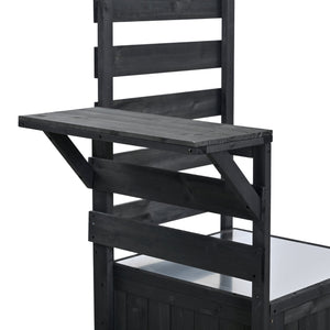 English Elm Topmax Modular Fir Wood Outdoor Kitchen Cart Stainless Steel Prep Station Black N717P417963B