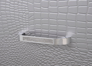 English Elm Lillian Dresser In Dark Gray - Luxurious Crocodile Embossing, Mirrored Accents & Smooth Drawers B132P162286