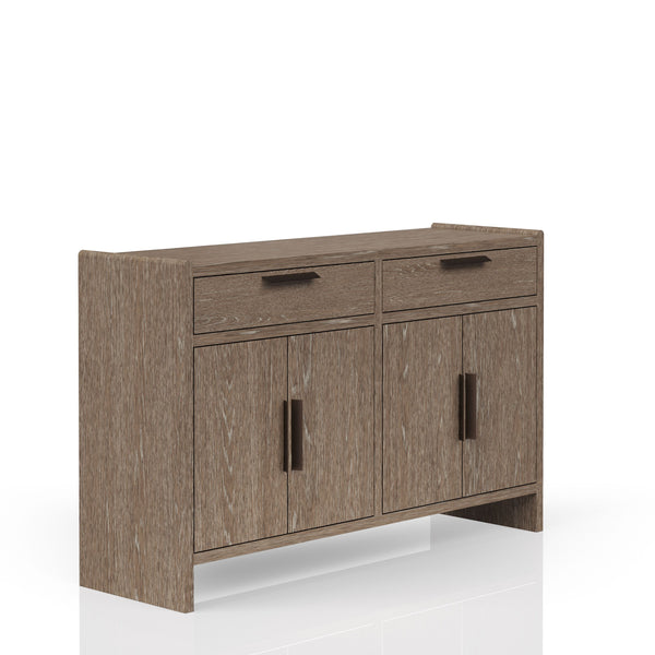 English Elm Server Cocoa-Stained Solid Wood Buffet with Soft-Close Drawers & Hinges, Versatile Transitional Design B2699P373665