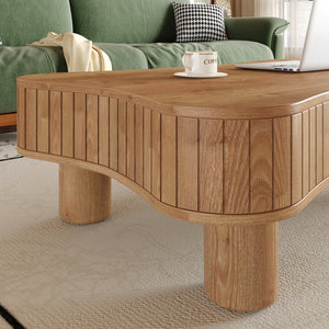 English Elm Lift Top Coffee Table with Fluted Panels Hidden Storage and Hydraulic Rise for Living Rooms W1445P317476