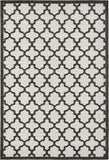 Unique Loom Outdoor Trellis Tulsa Machine Made Geometric Rug Black, Ivory 6' 1" x 9' 0"