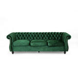 Christopher Knight Home® - Noble House - - Durable 3-Seater Emerald Velvet Sofa, Combining Luxurious Comfort With Timeless Design, Perfect For Elegant Living Spaces, Featuring Plush Upholstery For Relaxation And A Touch Of Sophisticated Style