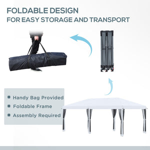 English Elm Outsunny 10' X 20' Heavy Duty Pop Up Canopy Tent With Netting, Ideal For Outdoor Events & Parties W2225P174246-GIGA