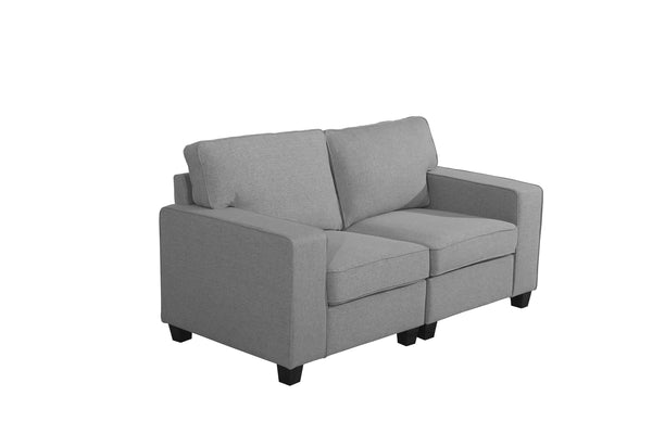 English Elm Inaya Compact Linen Loveseat with Pocket Coil Support for Apartments and Small Rooms B2749S00089