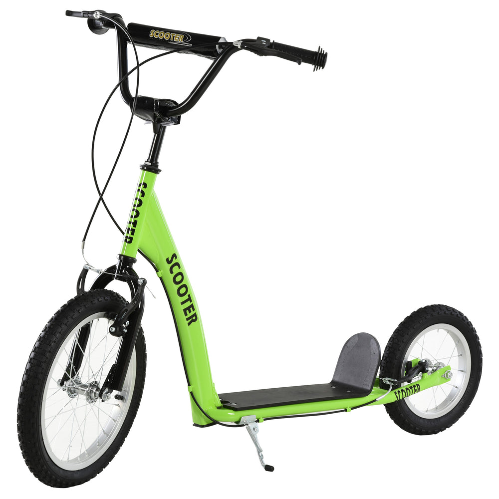 English Elm Aosom Kids Kick Scooter Steel Frame Inflatable Wheels Adjustable Handlebar Ages 5 Up W2225P249784