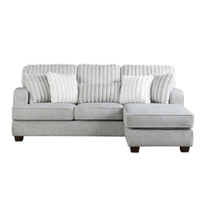 English Elm Modern Reversible Sectional with Corner Block Frame, Plush Foam Cushions, Easy Assembly, 87" x 59" Gray 87.8 L x 36.22 W x 30 H B011P293573