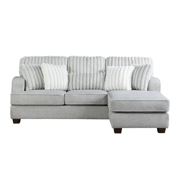 English Elm Modern Reversible Sectional with Corner Block Frame, Plush Foam Cushions, Easy Assembly, 87" x 59" Gray 87.8 L x 36.22 W x 30 H B011P293573