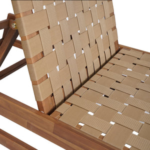 English Elm Christopher Knight Home® - Outdoor Rope Chaise Lounge with Acacia Wood Frame and Adjustable 4-Position Recline for Patio Comfort Light Brown,Mocha 84.84 L x 29.13 W x 5.78 H N776P288556B
