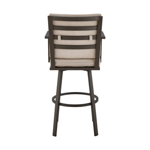 English Elm Ellan 26" Outdoor Swivel Counter Stool with Weather-Resistant Upholstery and Rust-Free Aluminum Frame Brown B2736P354285