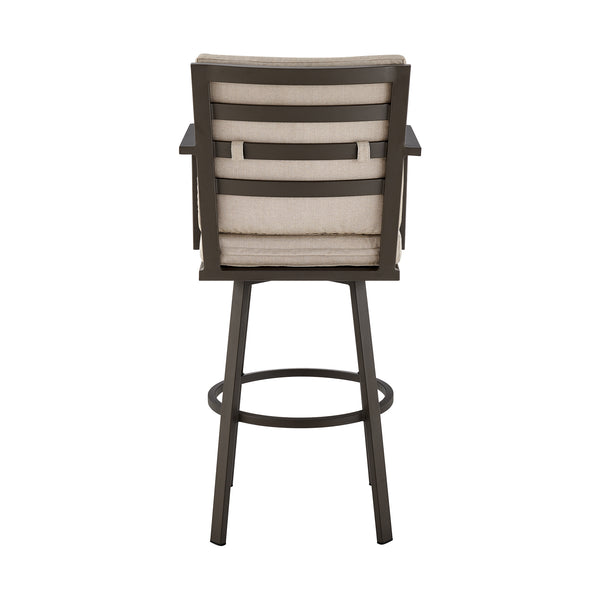 English Elm Wessan 26" Outdoor Patio Swivel Counter Stool – 360° Aluminum Frame, Weather-Resistant Upholstery Brown B2736P268528