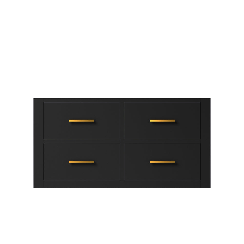 English Elm Black Single-Sink Bath Vanity 36" W – Stylish Midcentury Wall-Hung Design With Soft-Close Hardware B2731P257958