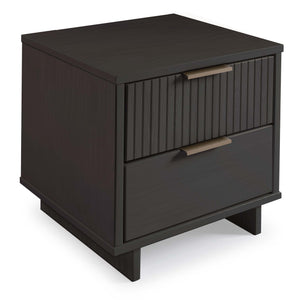 English Elm Granville 18" Charcoal Gray Nightstand - Modern 2-Drawer Storage With Gold Accents And Style! B365P398522