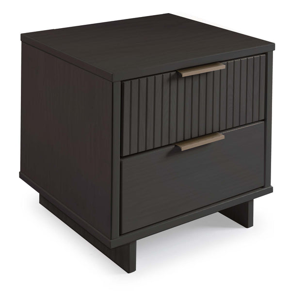 English Elm Granville 18" Charcoal Gray Nightstand - Modern 2-Drawer Storage With Gold Accents And Style! B365P398522
