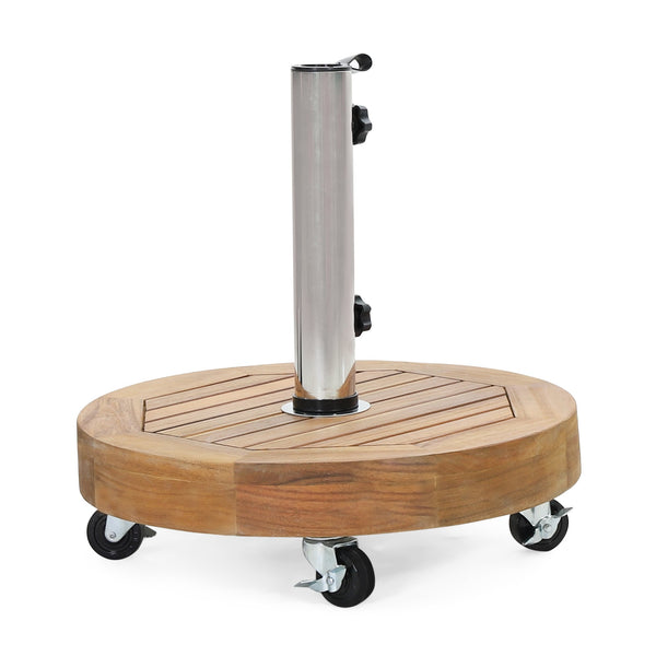 English Elm Christopher Knight Home® - RALPH Teak Round Umbrella Base with Stainless Steel Tube & Concrete Core, 30 lb, Fits 1.57–1.77" 70857.00