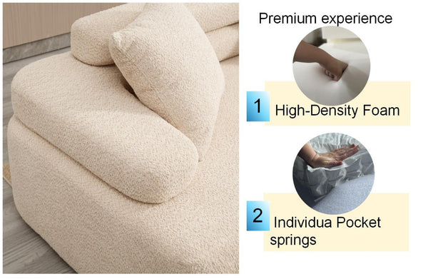 English Elm Modern Foam-Filled Sleeper Sofa Bed With Unique Boucle Design For Living Room & Bedroom Decor W2705S00007-GIGA