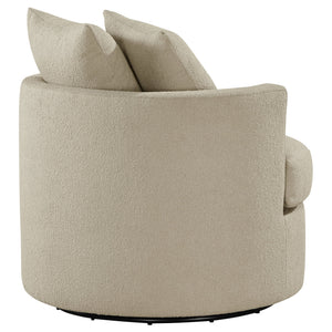English Elm Quinn Swivel Accent Chair Rounded Silhouette Fabric Upholstery for Living Room Camel B062P441090