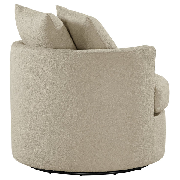 English Elm Quinn Swivel Accent Chair Rounded Silhouette Fabric Upholstery for Living Room Camel B062P441090