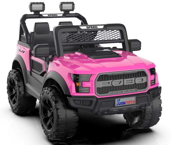 English Elm Kids 12v Dual Motor Off Road Ride on Truck with Remote Control Led Lights and Swing Pink W1760P426764