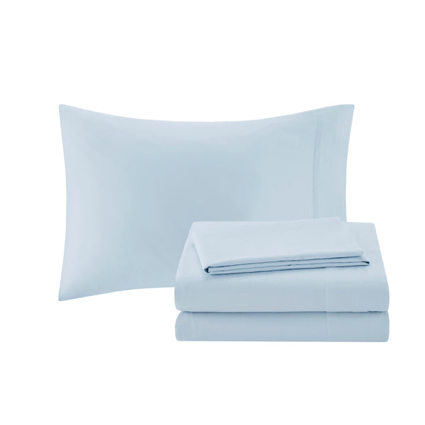 English Elm 12 Piece Comforter Set - Luxurious Blue & Taupe Bedding With Cotton Sheets For Queen Size Beds B035128822