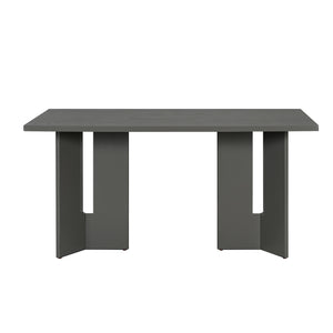 English Elm Trexm Farmhouse Six Seat Dining Set Oak Veneer Distressed Table Upholstered Chairs Gray ST000153AAE