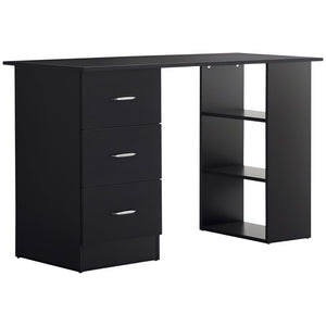 English Elm Modern Engineered Wood Writing Desk with Bookcase and Drawers for Home Office Use T3971P385971