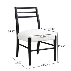 English Elm Christopher Knight Home® - 7PCS Beige+Black Dining Set with Ladder Back Chairs and Rubberwood Table, Upholstered Seats, Trestle Base N771P192288B_N771P195513H